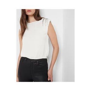 Express Embellished Strong Shoulder Top XS